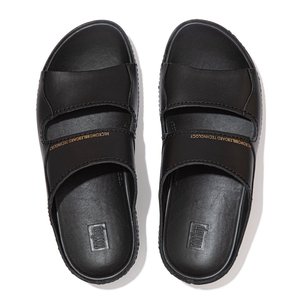 Fitflop Womens Slides Black - Shuv Limited Edition Two-bar - LU2476813